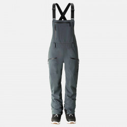 Jones Women's Shralpinist Stretch Recycled Bibs in the Dawn Blue colorway.