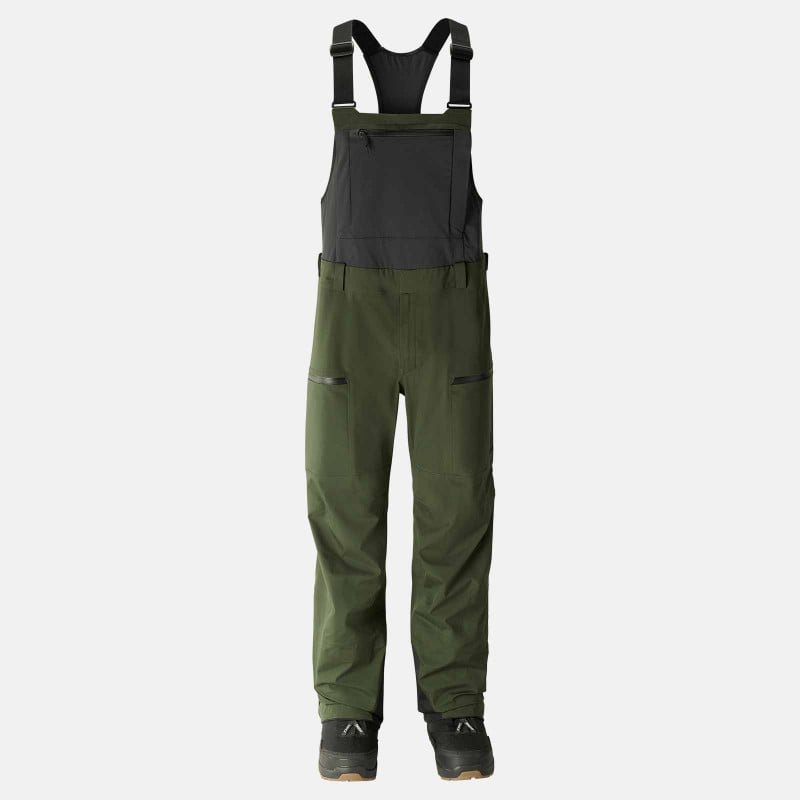 Jones Men's Shralpinist Stretch Recycled Bibs in the Night Green colorway