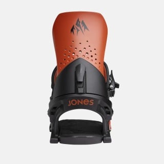 Jones Men's Orion Snowboard Binding 2025 in Safety Red colorway - Highback view