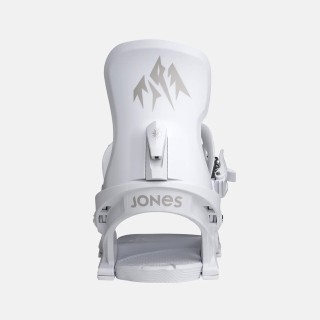 Jones Women's Equinox Snowboard Binding 2025 in Cloud White colorway - Back view