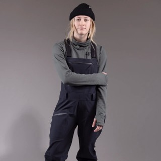 Women's Shralpinist Stretch Recycled Bibs 2025 - Stealth Black