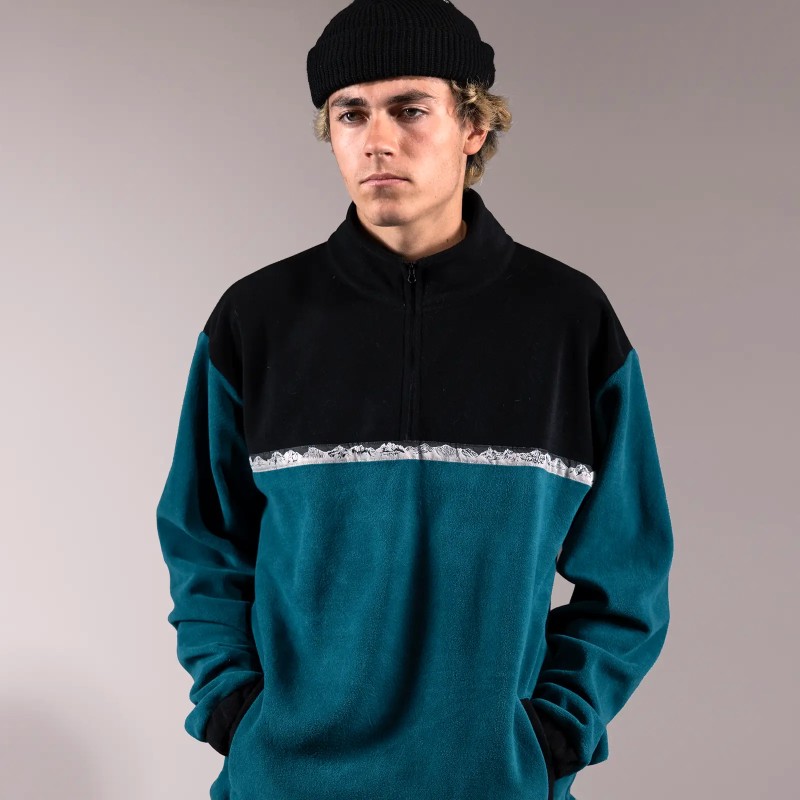 Men's Recycled Fleece Half Zip Pullover 2025 - Pacific Teal