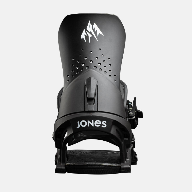 Jones Orion Snowboard Bindings featuring SkateTech, shown in Eclipse Black color, back view