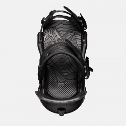 Jones Orion Snowboard Bindings featuring SkateTech, shown in Eclipse Black color, top view