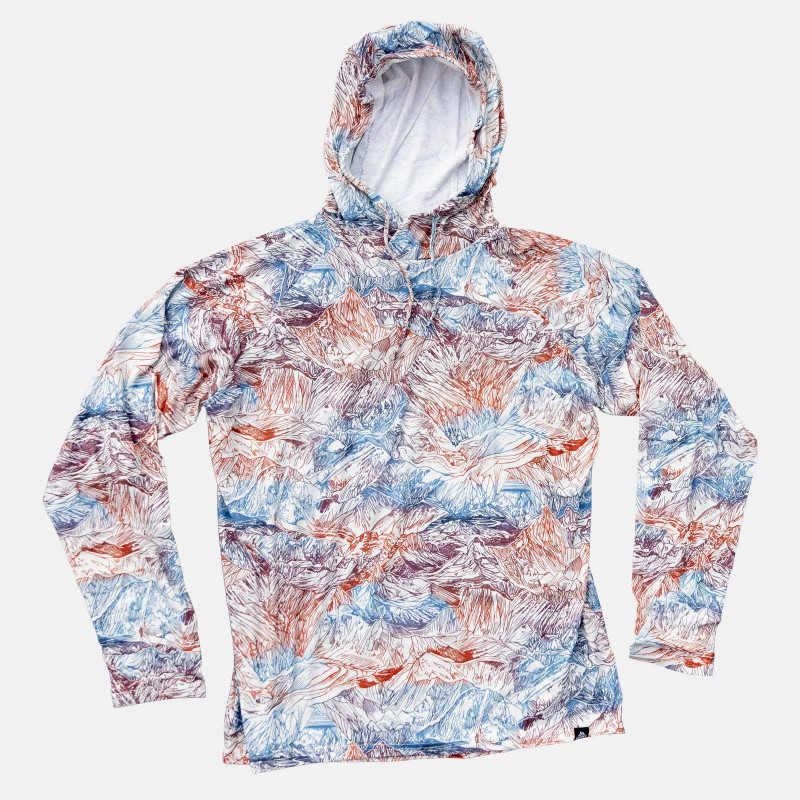 Recycled tech hoodie - Mountain Ombre - Front