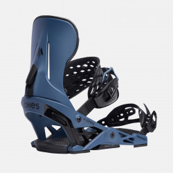 Men's Mercury Snowboard Binding, featuring SkateTech, in Storm Blue, back view.